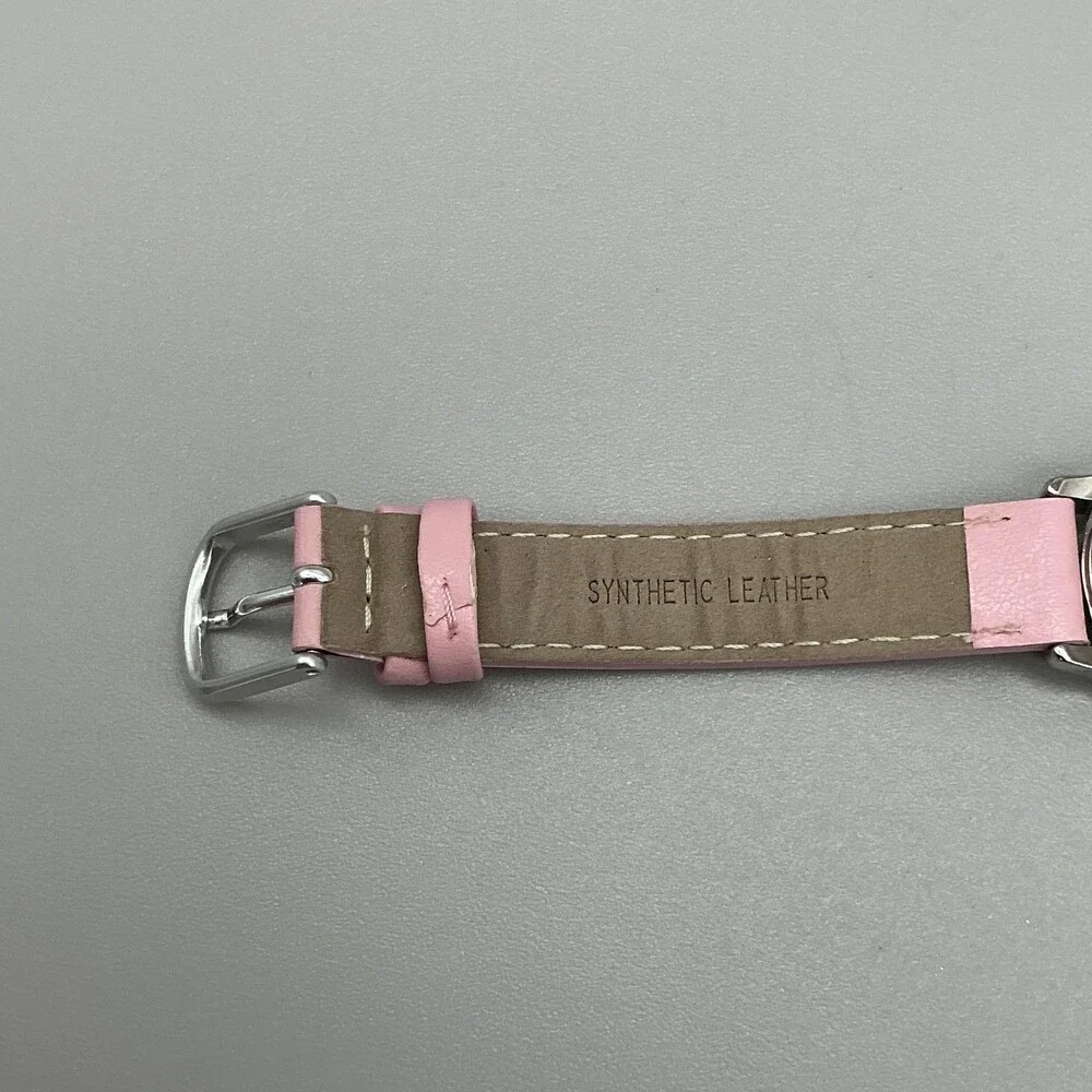 Timex Girls Watch 24mm White Dial Silver Tone Pink Band T79081 New Battery
